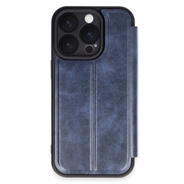 Apple İphone 16 Pro Max Kılıf Flip Cover - Lacivert - Resim 8