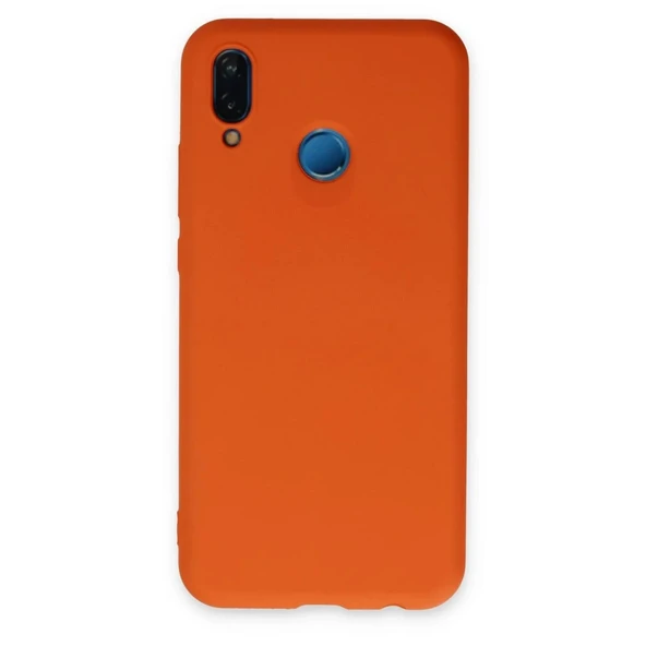 Huawei P20 Lite Kılıf Nano İçi Kadife Silikon - Turuncu ürün görseli 1