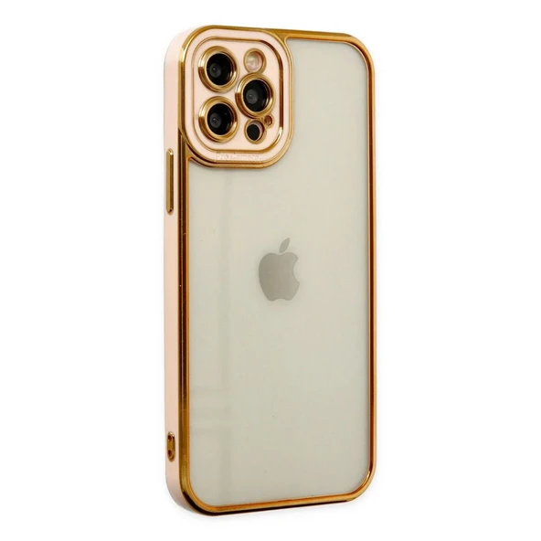 Apple İphone 12 Pro Max Kılıf Liva Lens Silikon - Rose ürün görseli 1