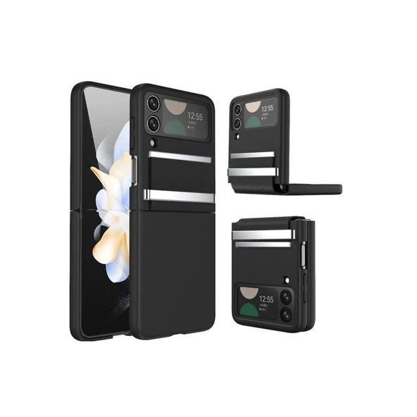 Samsung Galaxy Z Flip 3 Kılıf Belt Flip Kapak - Siyah ürün görseli 1