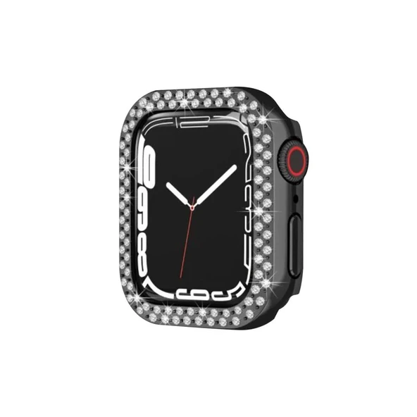 Apple Watch 42mm Taşlı Kasa - Siyah - Resim 4