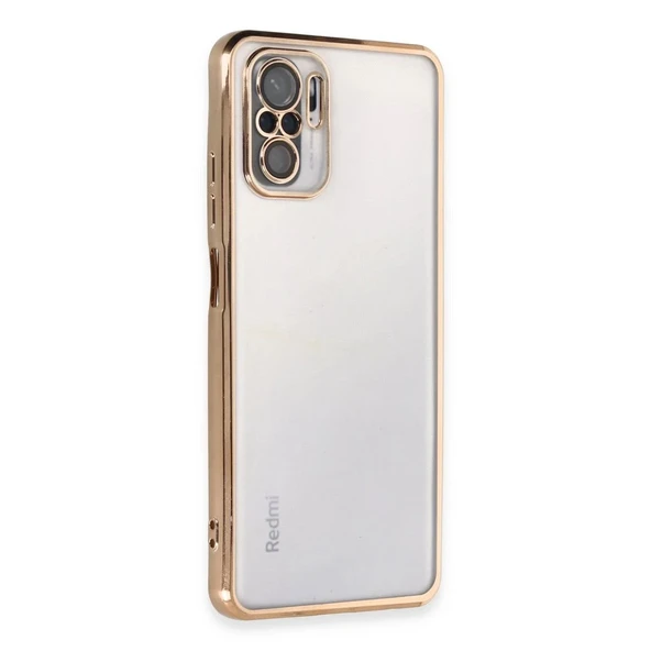 Xiaomi Redmi Note 10 Kılıf Razer Lensli Silikon - Gold ürün görseli 1
