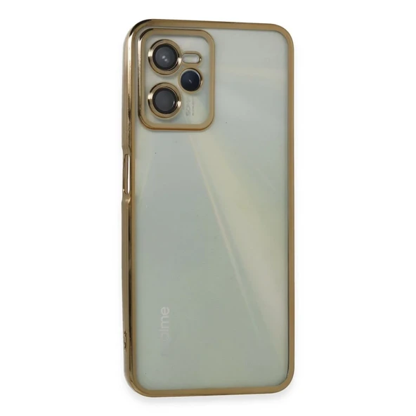 Realme C35 Kılıf Razer Lensli Silikon - Gold ürün görseli 1