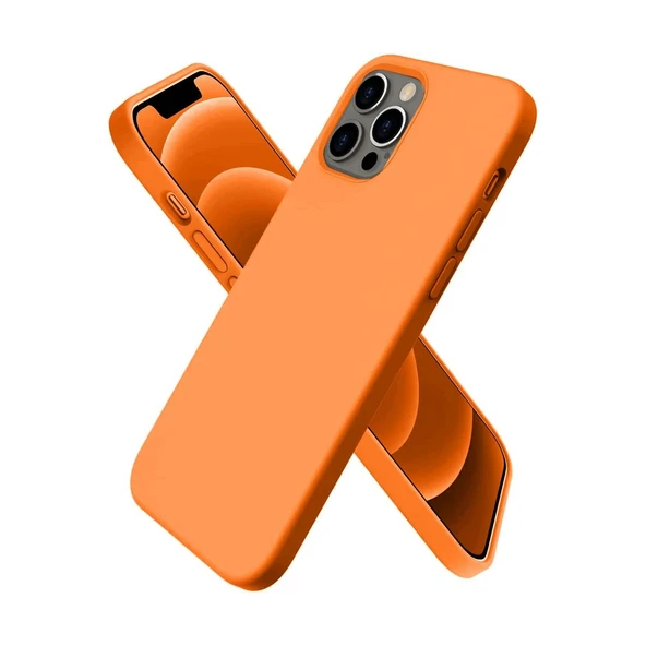 Apple İphone 12 Pro Kılıf First Silikon - Turuncu - Resim 2