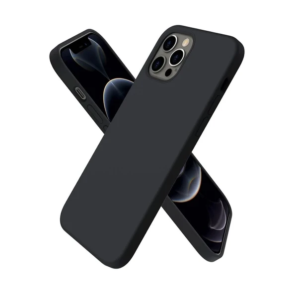 Apple İphone 12 Pro Max Kılıf First Silikon - Siyah - Resim 6