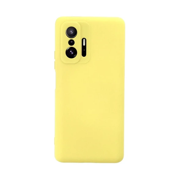 Xiaomi Mi 11t Pro Kılıf Nano İçi Kadife Silikon - Sarı ürün görseli 1