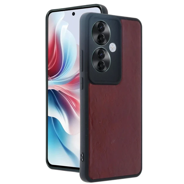 Oppo Reno 11f Kılıf Aras Deri Kapak - Bordo ürün görseli 1