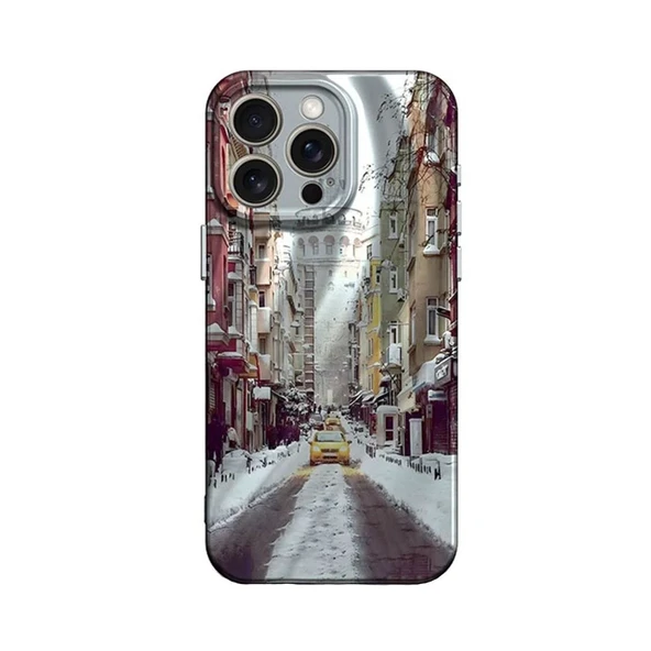 Apple İphone 14 Pro Kılıf Crew Desenli Kapak - Galata Kulesi ürün görseli 1