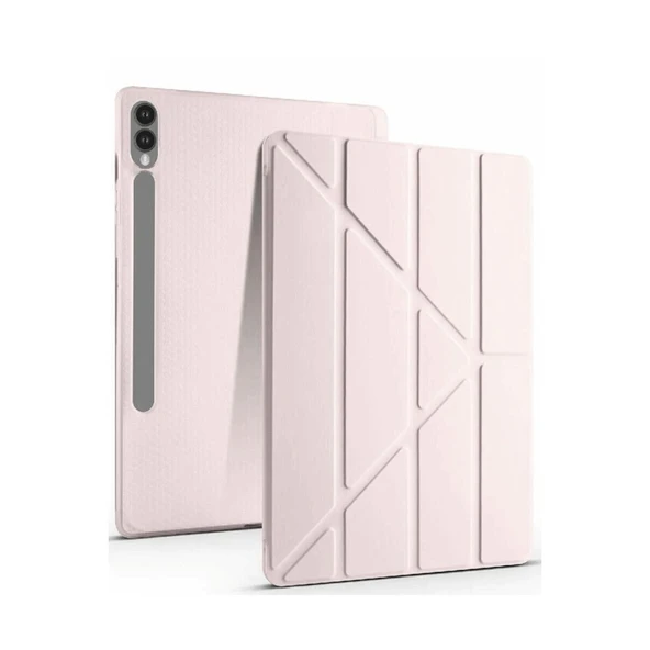 Samsung Galaxy X510 Tab S9 Fe 11 Kılıf Kalemlikli Mars Tablet Kılıfı - Rose Gold ürün görseli 1