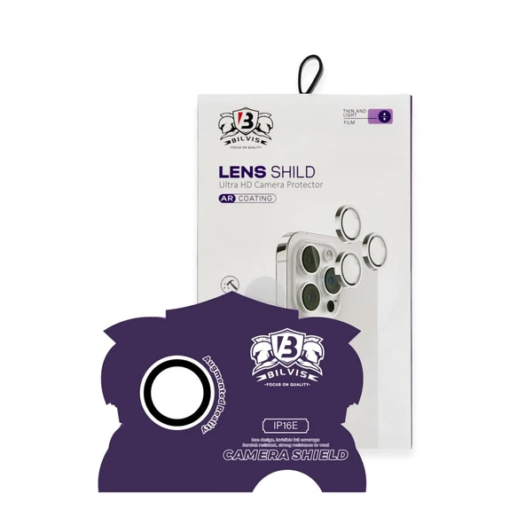 Apple İphone 16e Bilvis Titan Kamera Lens - Beyaz - Resim 9