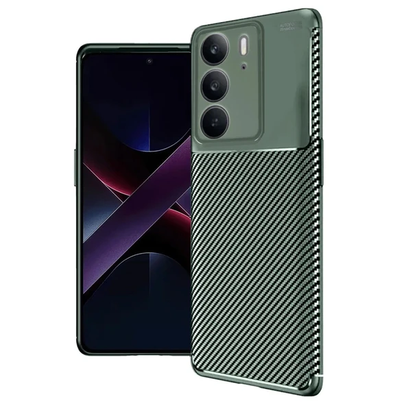 Realme C75 4g Auto Focus Karbon Kapak - Koyu Yeşil ürün görseli 1