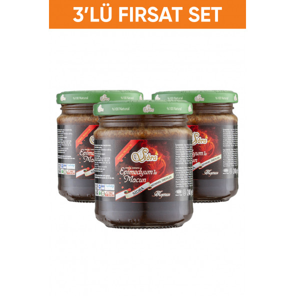 3 Adet Sidra Özel Bitkisel Karışımlı Ginsengli Macun Orijinal Bandrollü (RED) 240 gr Macun (16 SERVİS) Unisex Orjinal ürün görseli 1