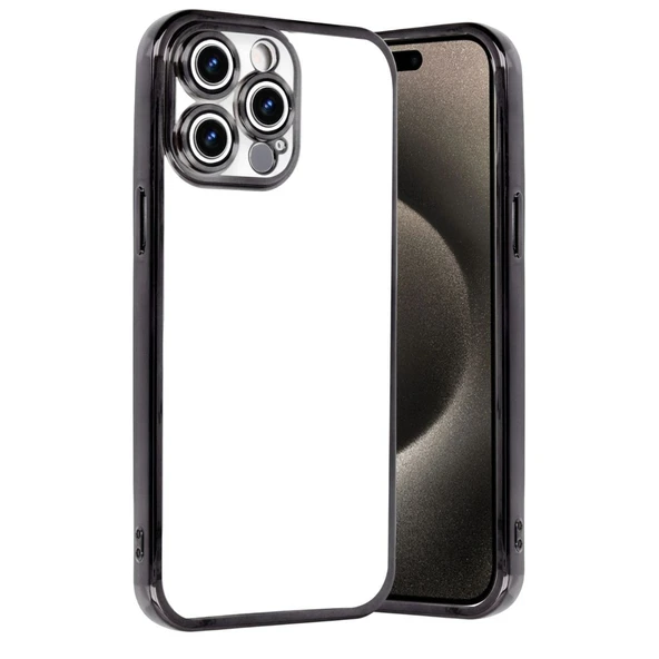 Apple İphone 15 Pro Max Razer Lensli Silikon - Siyah ürün görseli 1