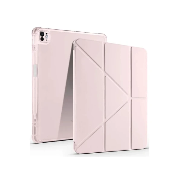 Apple İpad Air 13 (2024) Kılıf Kalemlikli Mars Tablet Kılıfı - Rose Gold ürün görseli 1