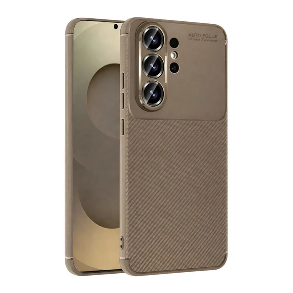 Samsung Galaxy S26 Ultra Auto Focus Karbon Kapak - Kahverengi ürün görseli 1