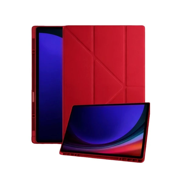 Samsung Galaxy Tab A11 Plus Kalemlikli Mars Tablet Kılıfı - Kırmızı ürün görseli 1