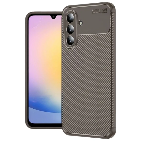Samsung Galaxy S25 Fe Auto Focus Karbon Kapak - Kahverengi ürün görseli 1