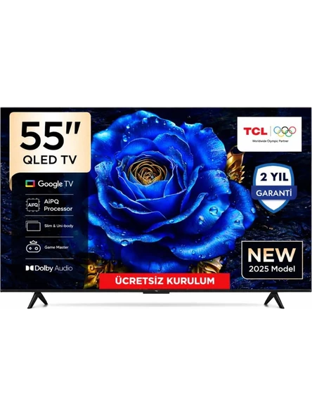 TCL 55T61C 4K Ultra HD 55" 140 Ekran Uydu Alıcılı Google Smart QLED TV ürün görseli 1