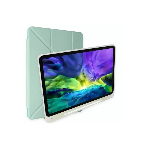 Apple İpad 10.2 (8.nesil) Kılıf Kalemlikli Mars Tablet Kılıfı - Açık Yeşil ürün görseli 1
