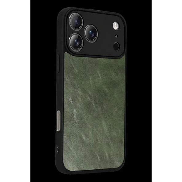 Apple İphone 17 Pro Aras Deri Kapak - Yeşil - Resim 5