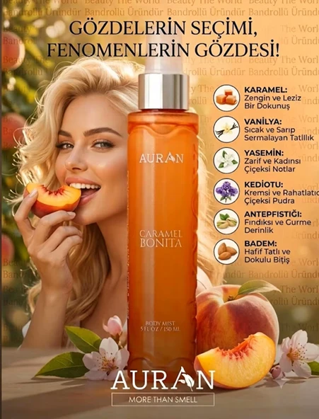 ModaKokusu Auran Caramel Bonita 150ml Vücut Spreyi - Gurme Seri" ürün görseli 1