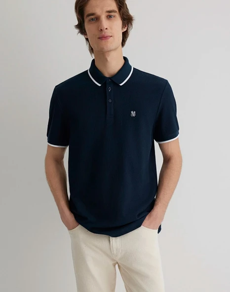 Mavi M066039 Mühür Logo Şerit Detaylı Polo Yaka Tişört Erkek Tişort ürün görseli 1