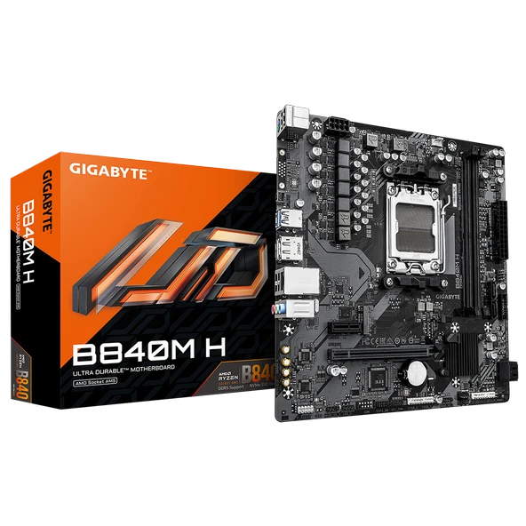 GIGABYTE B840M H DDR5 AMD B840 AM5 Soket DDR5 7200+ OC MHz mATX Anakart ürün görseli 1