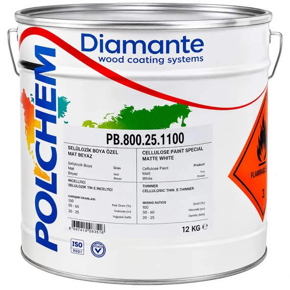 Polchem PB.800.25 Poliüretan Boya Mat Beyaz 12+6 Kg ürün görseli 1