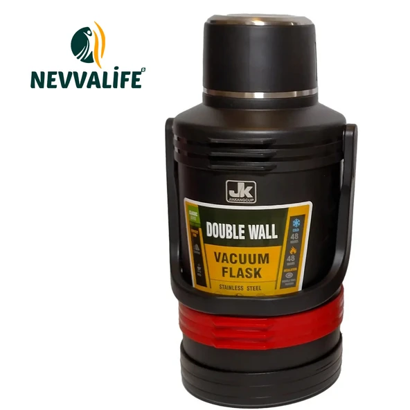 Vacuum Flask Nevvalife Çelik Termos 3 Litre 48 Saat Sıcak Soğuk Dağcı Termos Nevvalife Travel Pot Gümüş Kamp Termos Aile Boyu Büyük Termos ürün görseli 1
