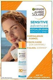 Garnier Ambre Solaire Hassas Ciltler Için Güneş Koruyucu Sprey Spf 50 150 ml ürün görseli 1