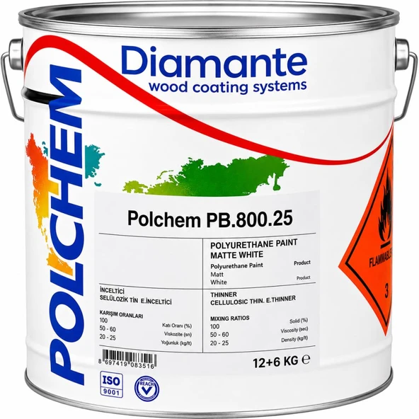 Polchem PB.800.25 Poliüretan Boya Mat Antrasit Ral 7016 12+6 Kg ürün görseli 1