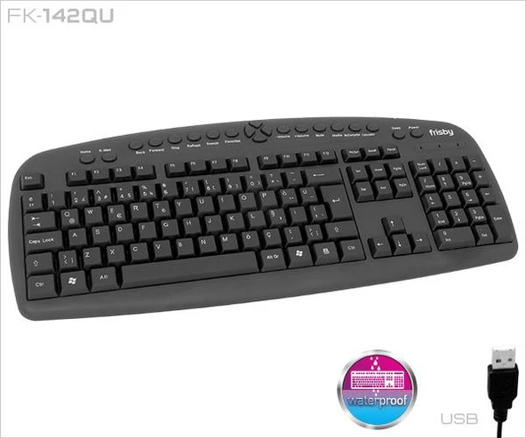 Frisby Fk-142Qu Usb Q Tr Mm Si̇yah Kablolu Klavye ürün görseli 1