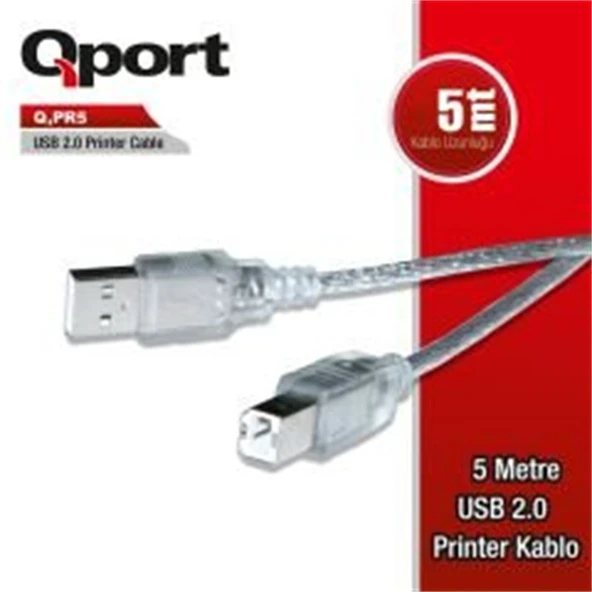 Qport Q-Pr5 Usb 2.0 5M Yazici Kablosu ürün görseli 1