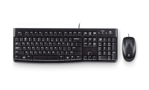 Mk120 Tr Q Usb Kablolu Klavye Mouse Set Si̇yah 920-002560 ürün görseli 1