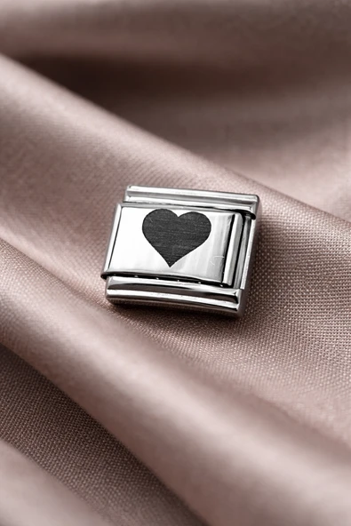 Çelik Charm – Parlak Çelik Bileklik Aksesuarı | Sevgi Temalı Modüler Charm ürün görseli 1