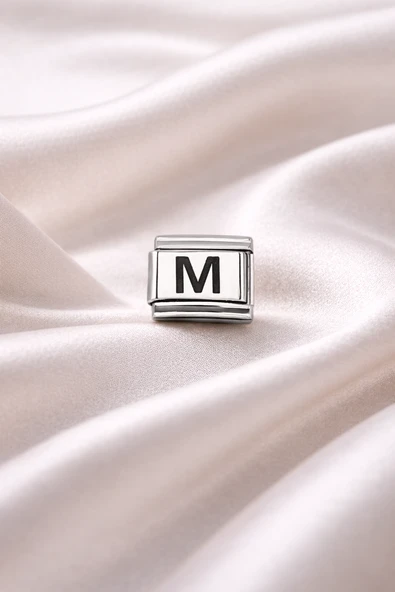 M Harf Charm | Çelik Bileklik Aksesuarı | Kişiye Özel Harf Modülü | & Şık ürün görseli 1