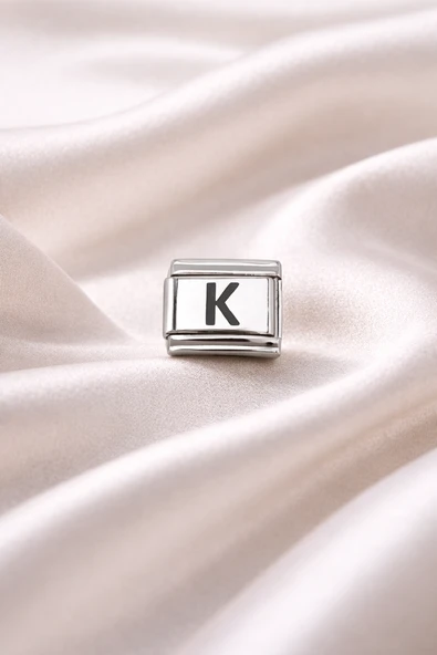 K Harf Charm | Çelik Bileklik Aksesuarı | Kişiye Özel Harf Modülü | & Şık Tasarım ürün görseli 1