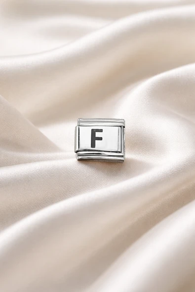 F Harf Charm , Çelik Bileklik Aksesuarı , Kişiye Özel Harf Modülü , Şık & ürün görseli 1