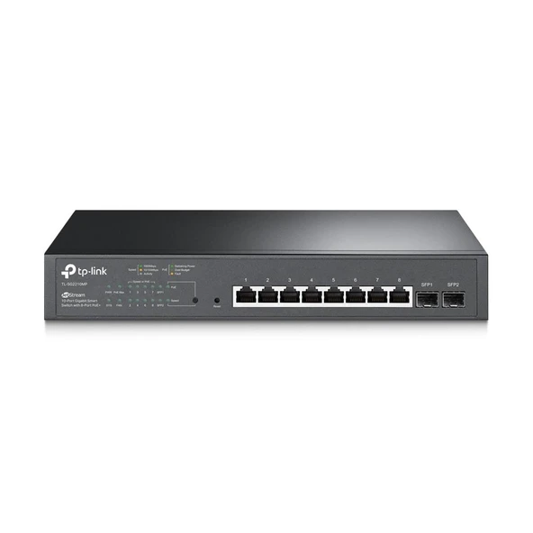Tp-Link Omada Tl-Sg2210Mp 8 Port Gigabit+ 2Xgigabit Sfp Uplink Yöneti̇lebi̇li̇r 150W Poe Rackmount Switch ürün görseli 1