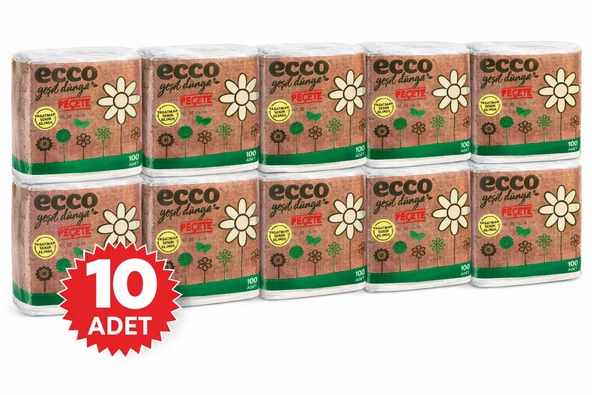 Green Kağıt Peçete 100’Lü 10 Adet Ekonomik Toplu Set ürün görseli 1