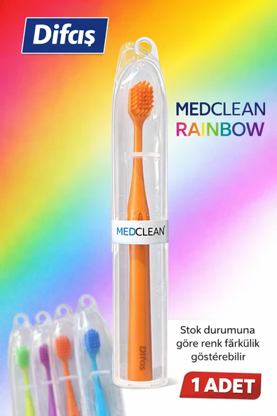 Difaş Medclean Rainbow Fırçası 1 Adet Orta Sert Renkli Yetişkin Fırçası ürün görseli 1