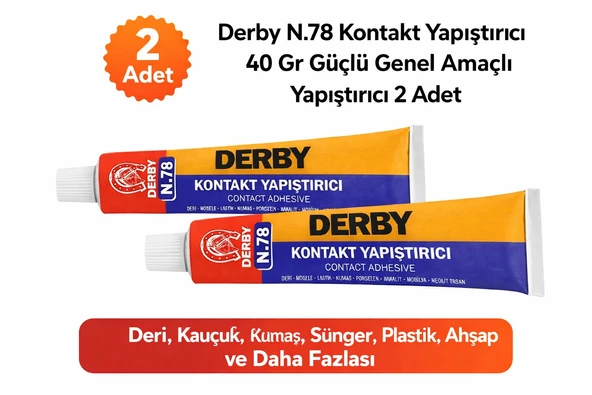 Derby N.78 Kontakt Yapıştırıcı 40 Gr Güçlü Genel Amaçlı Yapıştırıcı 2 Adet ürün görseli 1