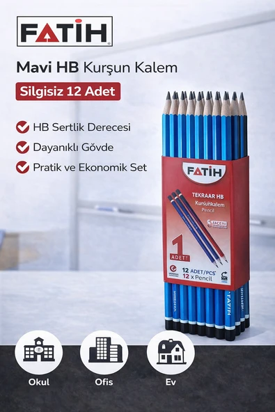 Fatih Mercanlı 12010 Hb Kurşun Kalem 12 Adet ürün görseli 1