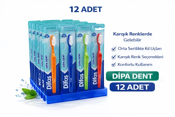 Difas Dipa Dent Medium Fırçası Orta Sert 12 Adet ürün görseli 1