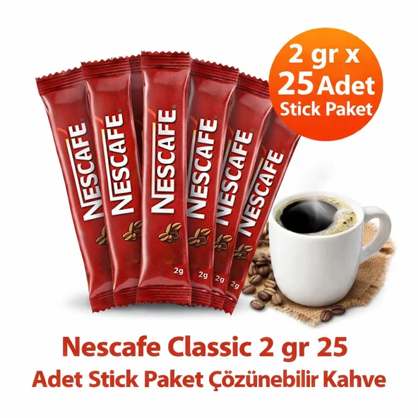 Kahve 2 Gr 25 Adet Stick Paket Çözünebilir Kahve ürün görseli 1