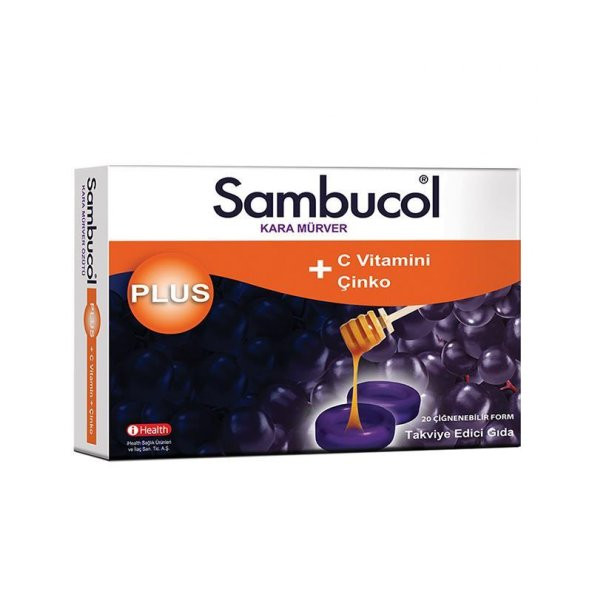 Sambucol Plus Kara Mürver Ekstresi Takviye Edici Gıda 20 Pastil ürün görseli 1