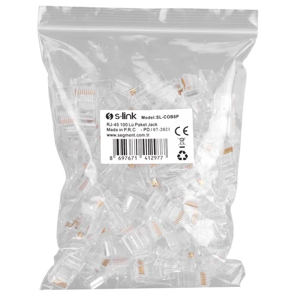 S-Link Sl-Cob8P Rj-45 Konnektör 100 Lü Paket - Resim 2