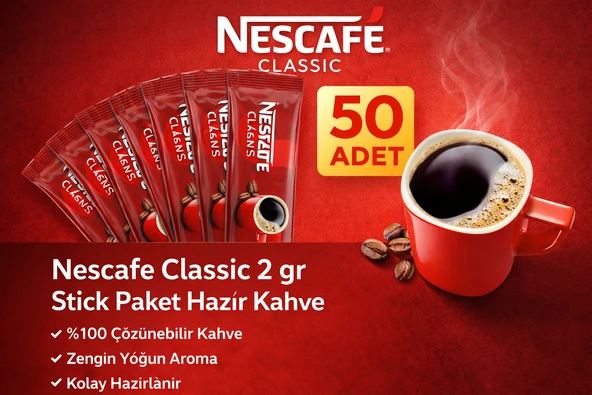 Kahve 2 Gr 50 Adet Stick Paket Hazır Kahve Çözünebilir Zengin Yoğun Aroma ürün görseli 1