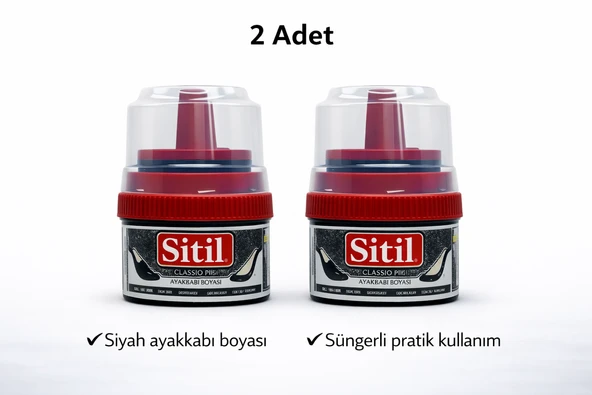 Sitil Ayakkabı Boyası Siyah Parlatıcı Süngerli 2 Adet ürün görseli 1