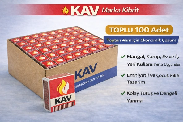 Kav Marka Kibrit Emniyetli Çocuk Kilitli 100 Adet ürün görseli 1